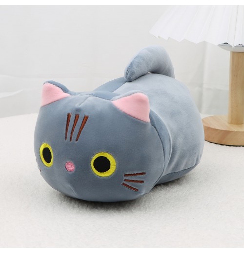 9.05in Cute Cartoon Cat Plush Dolls Stuffed,  Soft Animal Kitten Plush Pillow Toys, Cute White Black Cat Gift For Children Girls